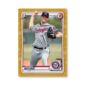 Jackson Rutledge 2020 Bowman Baseball Paper Prospects Poster Gold Ed. # to 1- artbble-pos-20bwbb-2005-gold-s