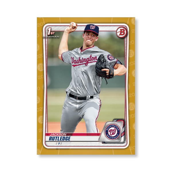 Jackson Rutledge 2020 Bowman Baseball Paper Prospects Poster Gold Ed. # to 1- artbble-pos-20bwbb-2005-gold-s