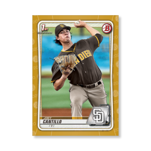 Joey Cantillo 2020 Bowman Baseball Paper Prospects Poster Gold Ed. # to 1- artbble-pos-20bwbb-2012-gold-s