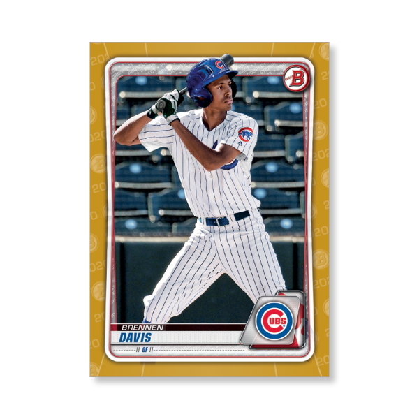 Brennen Davis 2020 Bowman Baseball Paper Prospects Poster Gold Ed. # to 1- artbble-pos-20bwbb-2017-gold-s