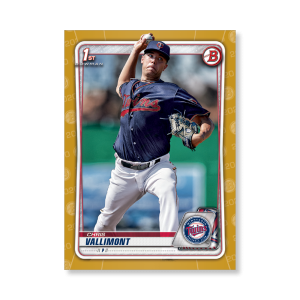 Chris Vallimont 2020 Bowman Baseball Paper Prospects Poster Gold Ed. # to 1- artbble-pos-20bwbb-2022-gold-s