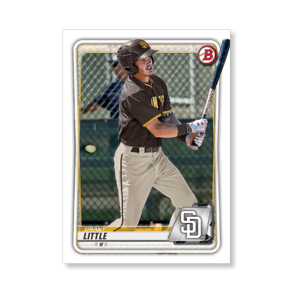 Grant Little 2020 Bowman Baseball Paper Prospects Poster # to 99- artbble-pos-20bwbb-2030-s