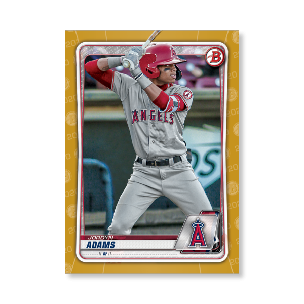 Jordyn Adams 2020 Bowman Baseball Paper Prospects Poster Gold Ed. # to 1- artbble-pos-20bwbb-2033-gold-s