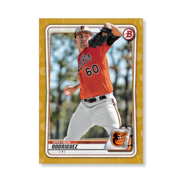 Grayson Rodriguez 2020 Bowman Baseball Paper Prospects Poster Gold Ed. # to 1- artbble-pos-20bwbb-2042-gold-s