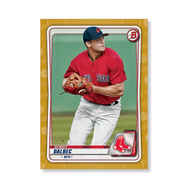 Bobby Dalbec 2020 Bowman Baseball Paper Prospects Poster Gold Ed. # to 1- artbble-pos-20bwbb-2046-gold-s