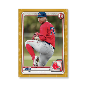 Bryan Mata 2020 Bowman Baseball Paper Prospects Poster Gold Ed. # to 1- artbble-pos-20bwbb-2047-gold-s