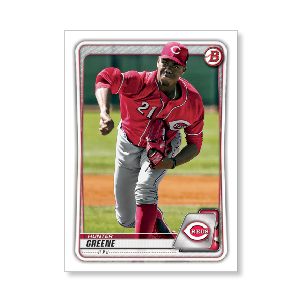 Hunter Greene 2020 Bowman Baseball Paper Prospects Poster # to 99- artbble-pos-20bwbb-2055-s