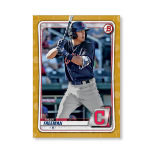 Tyler Freeman 2020 Bowman Baseball Paper Prospects Poster Gold Ed. # to 1- artbble-pos-20bwbb-2060-gold-s