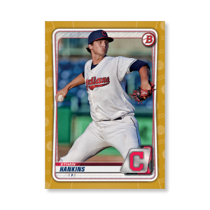 Ethan Hankins 2020 Bowman Baseball Paper Prospects Poster Gold Ed. # to 1- artbble-pos-20bwbb-2061-gold-s