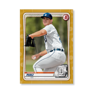 Franklin Perez 2020 Bowman Baseball Paper Prospects Poster Gold Ed. # to 1- artbble-pos-20bwbb-2066-gold-s