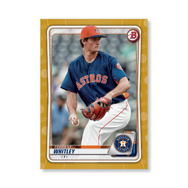 Forrest Whitley 2020 Bowman Baseball Paper Prospects Poster Gold Ed. # to 1- artbble-pos-20bwbb-2068-gold-s