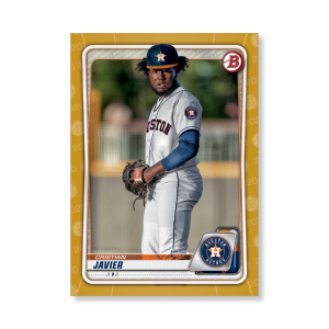 Cristian Javier 2020 Bowman Baseball Paper Prospects Poster Gold Ed. # to 1- artbble-pos-20bwbb-2070-gold-s