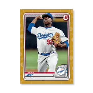 Josiah Gray 2020 Bowman Baseball Paper Prospects Poster Gold Ed. # to 1- artbble-pos-20bwbb-2075-gold-s