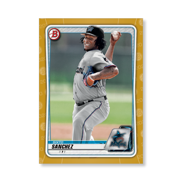 Sixto Sanchez 2020 Bowman Baseball Paper Prospects Poster Gold Ed. # to 1- artbble-pos-20bwbb-2077-gold-s