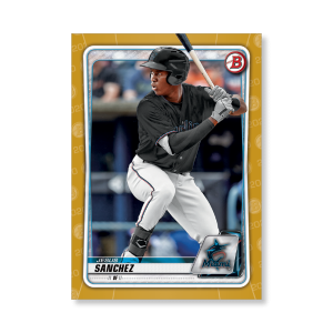 Jesus Sanchez 2020 Bowman Baseball Paper Prospects Poster Gold Ed. # to 1- artbble-pos-20bwbb-2078-gold-s