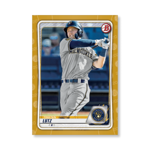 Tristen Lutz 2020 Bowman Baseball Paper Prospects Poster Gold Ed. # to 1- artbble-pos-20bwbb-2081-gold-s