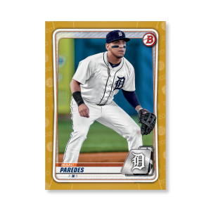 Isaac Paredes 2020 Bowman Baseball Paper Prospects Poster Gold Ed. # to 1- artbble-pos-20bwbb-2091-gold-s