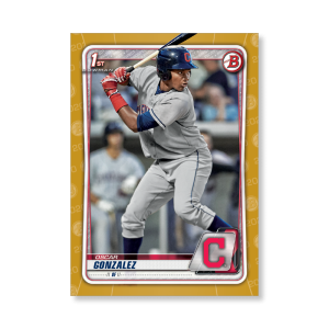 Oscar Gonzalez 2020 Bowman Baseball Paper Prospects Poster Gold Ed. # to 1- artbble-pos-20bwbb-2097-gold-s