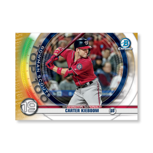 Carter Kieboom 2020 Bowman Baseball Bowman Scouts Top 100 Poster Gold Ed. # to 1- artbble-pos-20bwbb-2419-gold-s
