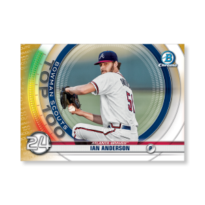 Ian Anderson 2020 Bowman Baseball Bowman Scouts Top 100 Poster Gold Ed. # to 1- artbble-pos-20bwbb-2424-gold-s