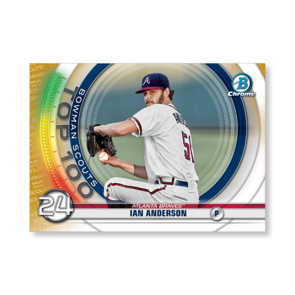 Ian Anderson 2020 Bowman Baseball Bowman Scouts Top 100 Poster Gold Ed. # to 1- artbble-pos-20bwbb-2424-gold-s