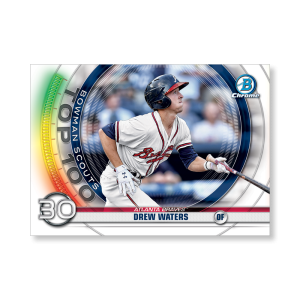 Drew Waters 2020 Bowman Baseball Bowman Scouts Top 100 Poster # to 99- artbble-pos-20bwbb-2430-s