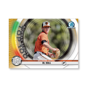 DL Hall 2020 Bowman Baseball Bowman Scouts Top 100 Poster Gold Ed. # to 1- artbble-pos-20bwbb-2432-gold-s