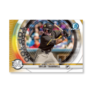 Taylor Trammell 2020 Bowman Baseball Bowman Scouts Top 100 Poster Gold Ed. # to 1- artbble-pos-20bwbb-2434-gold-s