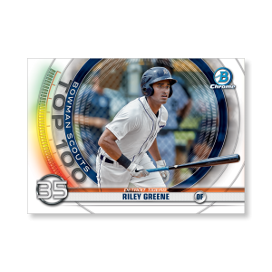 Riley Greene 2020 Bowman Baseball Bowman Scouts Top 100 Poster # to 99- artbble-pos-20bwbb-2435-s