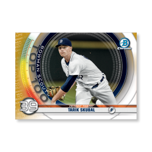 Tarik Skubal 2020 Bowman Baseball Bowman Scouts Top 100 Poster Gold Ed. # to 1- artbble-pos-20bwbb-2439-gold-s