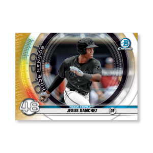 Jesus Sanchez 2020 Bowman Baseball Bowman Scouts Top 100 Poster Gold Ed. # to 1- artbble-pos-20bwbb-2448-gold-s