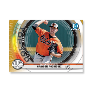 Grayson Rodriguez 2020 Bowman Baseball Bowman Scouts Top 100 Poster Gold Ed. # to 1- artbble-pos-20bwbb-2449-gold-s