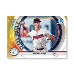 Nolan Jones 2020 Bowman Baseball Bowman Scouts Top 100 Poster Gold Ed. # to 1- artbble-pos-20bwbb-2450-gold-s