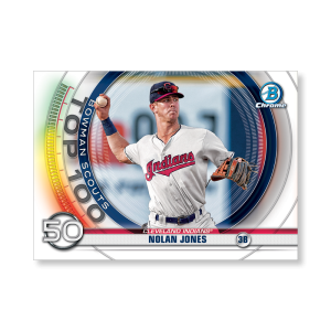 Nolan Jones 2020 Bowman Baseball Bowman Scouts Top 100 Poster # to 99- artbble-pos-20bwbb-2450-s