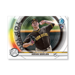 Adrian Morejon 2020 Bowman Baseball Bowman Scouts Top 100 Poster # to 99- artbble-pos-20bwbb-2454-s