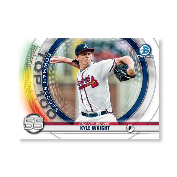 Kyle Wright 2020 Bowman Baseball Bowman Scouts Top 100 Poster # to 99- artbble-pos-20bwbb-2455-s