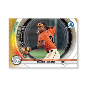 Marco Luciano 2020 Bowman Baseball Bowman Scouts Top 100 Poster Gold Ed. # to 1- artbble-pos-20bwbb-2457-gold-s