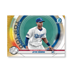 Jeter Downs 2020 Bowman Baseball Bowman Scouts Top 100 Poster Gold Ed. # to 1- artbble-pos-20bwbb-2460-gold-s