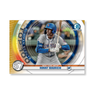 Ronny Mauricio 2020 Bowman Baseball Bowman Scouts Top 100 Poster Gold Ed. # to 1- artbble-pos-20bwbb-2467-gold-s