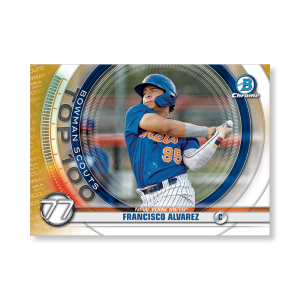 Francisco Alvarez 2020 Bowman Baseball Bowman Scouts Top 100 Poster Gold Ed. # to 1- artbble-pos-20bwbb-2477-gold-s