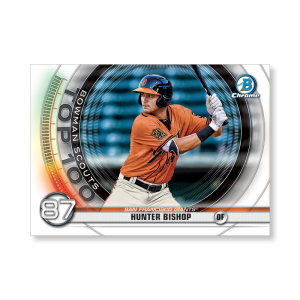 Hunter Bishop 2020 Bowman Baseball Bowman Scouts Top 100 Poster # to 99- artbble-pos-20bwbb-2487-s