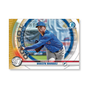 Brailyn Marquez 2020 Bowman Baseball Bowman Scouts Top 100 Poster Gold Ed. # to 1- artbble-pos-20bwbb-2497-gold-s