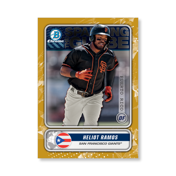 Heliot Ramos 2020 Bowman Baseball Spanning The Globe Poster Gold Ed. # to 1- artbble-pos-20bwbb-2610-gold-s