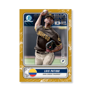 Luis Patino 2020 Bowman Baseball Spanning The Globe Poster Gold Ed. # to 1- artbble-pos-20bwbb-2615-gold-s