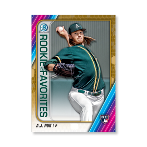 A.J. Puk 2020 Bowman Baseball ROY Favorites Poster Gold Ed. # to 1- artbble-pos-20bwbb-2701-gold-s
