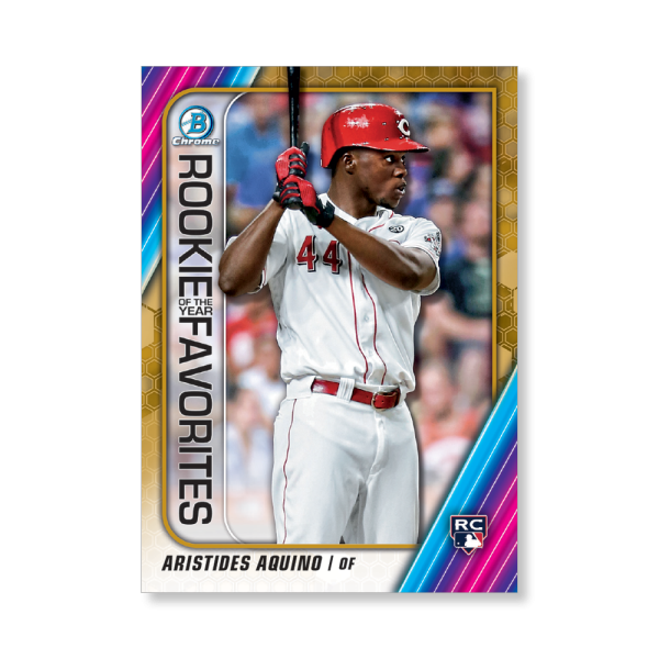 Aristides Aquino 2020 Bowman Baseball ROY Favorites Poster Gold Ed. # to 1- artbble-pos-20bwbb-2703-gold-s