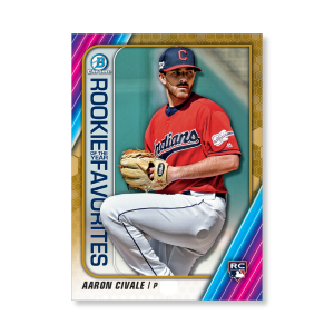 Aaron Civale 2020 Bowman Baseball ROY Favorites Poster Gold Ed. # to 1- artbble-pos-20bwbb-2705-gold-s
