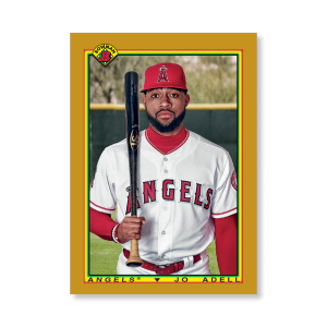 Jo Adell 2020 Bowman Baseball 1990 Bowman Poster Gold Ed. # to 1- artbble-pos-20bwbb-2803-gold-s