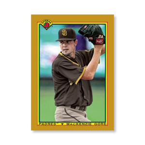 MacKenzie Gore 2020 Bowman Baseball 1990 Bowman Poster Gold Ed. # to 1- artbble-pos-20bwbb-2804-gold-s