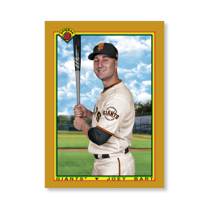 Joey Bart 2020 Bowman Baseball 1990 Bowman Poster Gold Ed. # to 1- artbble-pos-20bwbb-2807-gold-s
